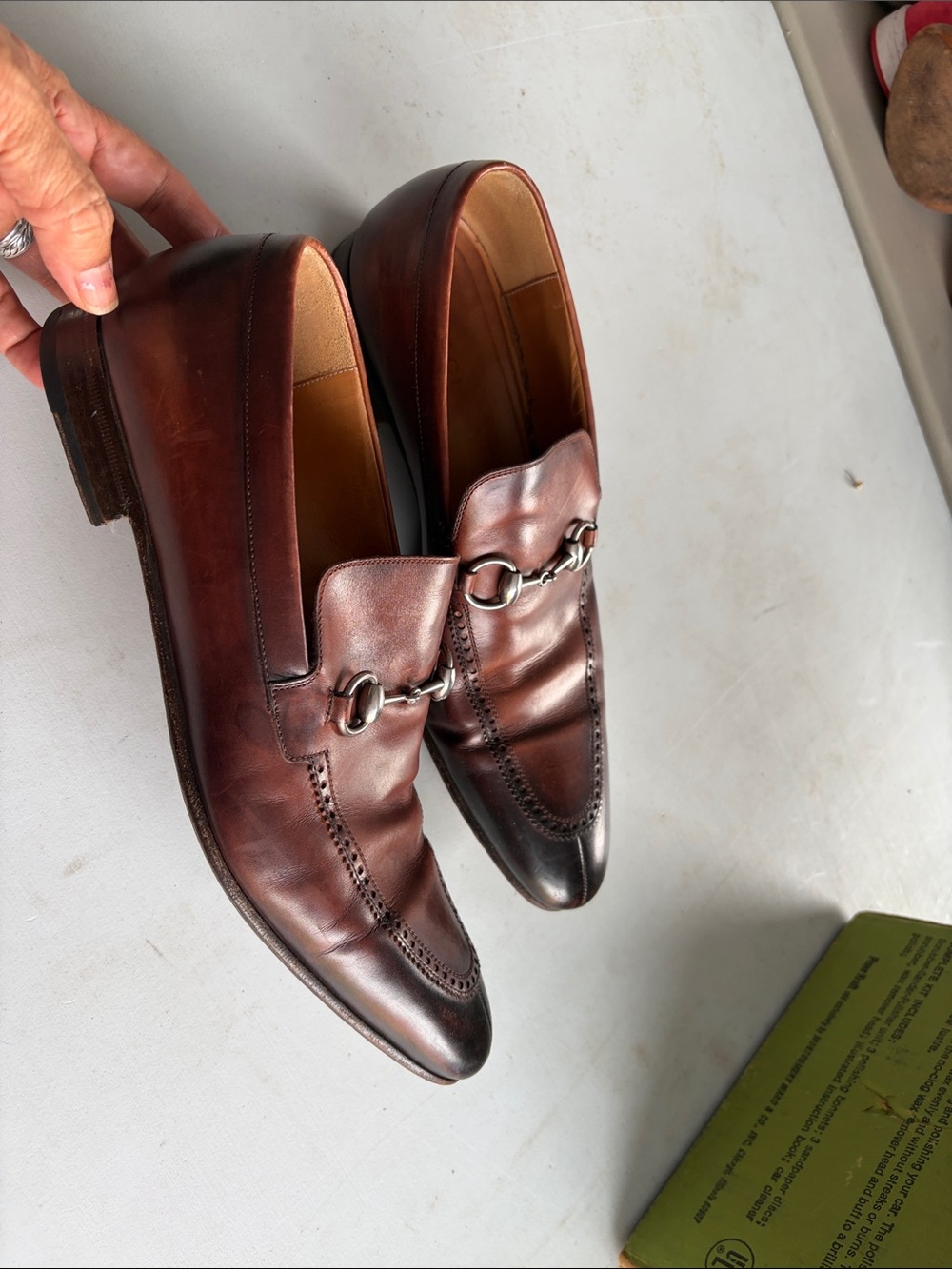 Gucci Brown Leather Horsebit Penny Loafers